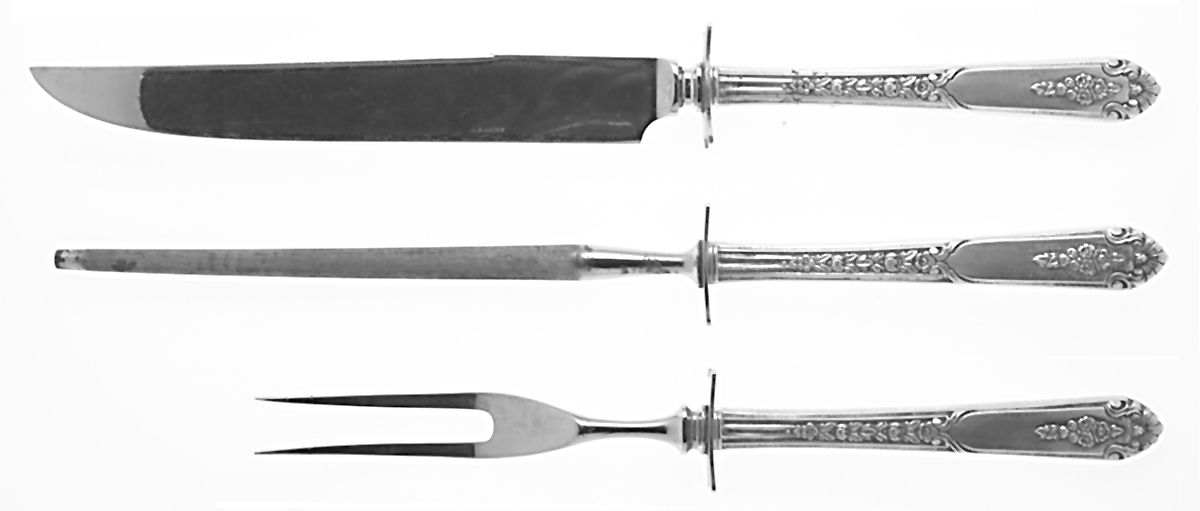 Promise (Sterling, 1948) Small Steak 3-Piece Carving Set w/Stainless Blade by Royal Crest-1