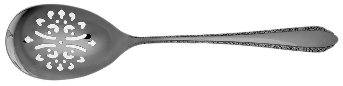 Wild Flower (Sterling, 1942) Casserole Spoon with Pierced Bowl HC by Royal Crest-1