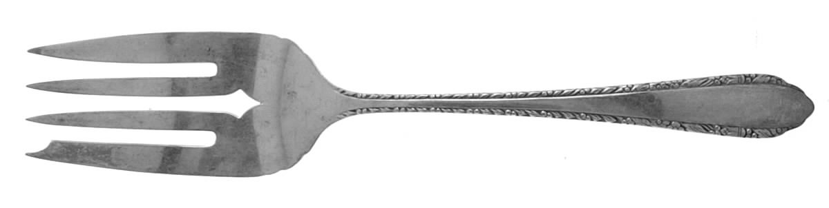 Wild Flower (Sterling, 1942) Medium Solid Cold Meat Serving Fork by Royal Crest-1