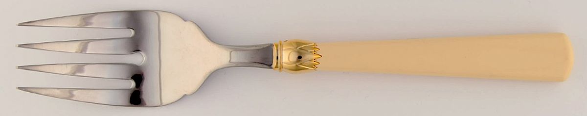 Monet-Ivory (Stainless) Large Solid Cold Meat Serving Fork by Reed & Barton-1