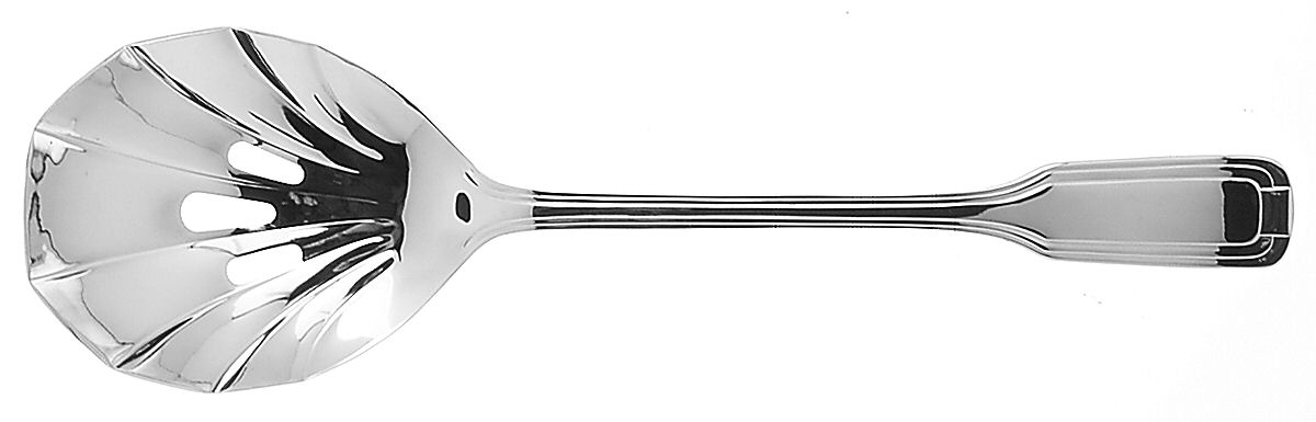 Deco (Silverplate) Pierced Solid Serving Spoon by Retroneu-1