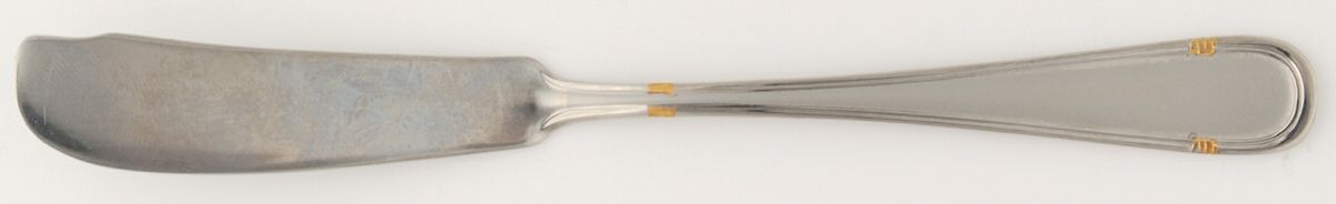 RBL10 (STAINLESS, GOLD ACCT) Flat Handle Master Butter Knife by Roberts & Belk-1