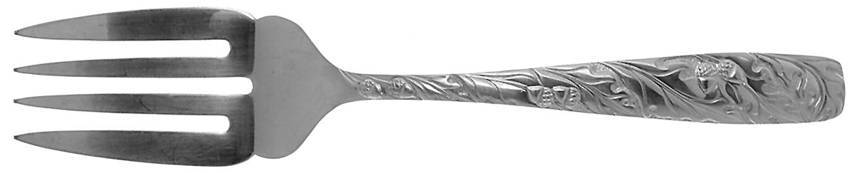 Oakleaf (Stainless) Large Solid Cold Meat Serving Fork by Reed & Barton-1