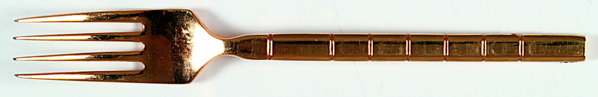 Golden Linear (Gold Electroplate) Individual Salad Fork by Retroneu-1
