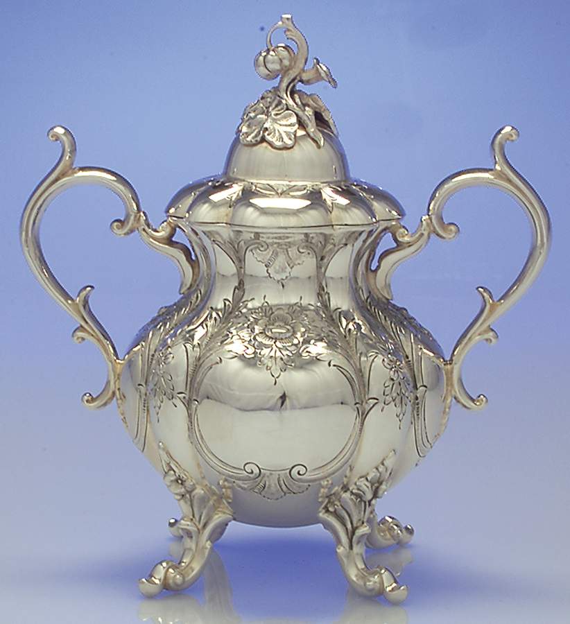 The Winthrop (Chased, Silverplate) Sugar Bowl & Lid by Reed & Barton-1