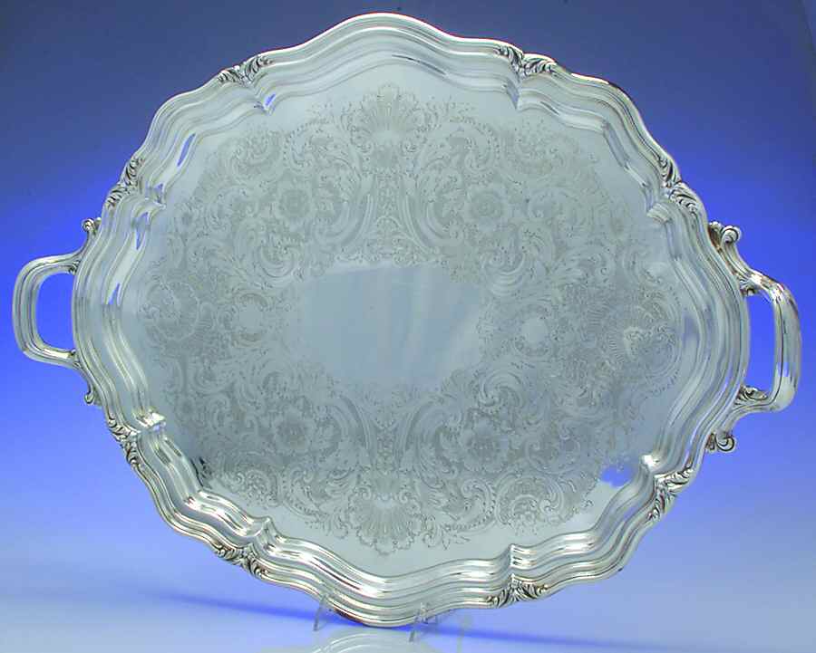 The Winthrop (Chased, Silverplate) Large Silverplate Waiter Tray by Reed & Barton-1