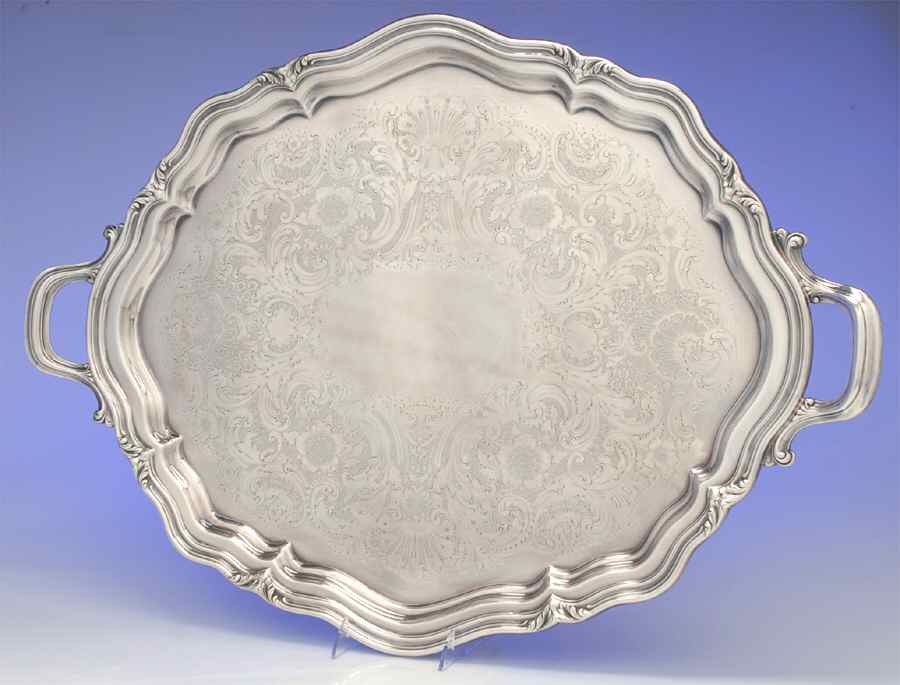 The Winthrop (Shield, Silverplate) 25" Waiter Tray by Reed & Barton-1