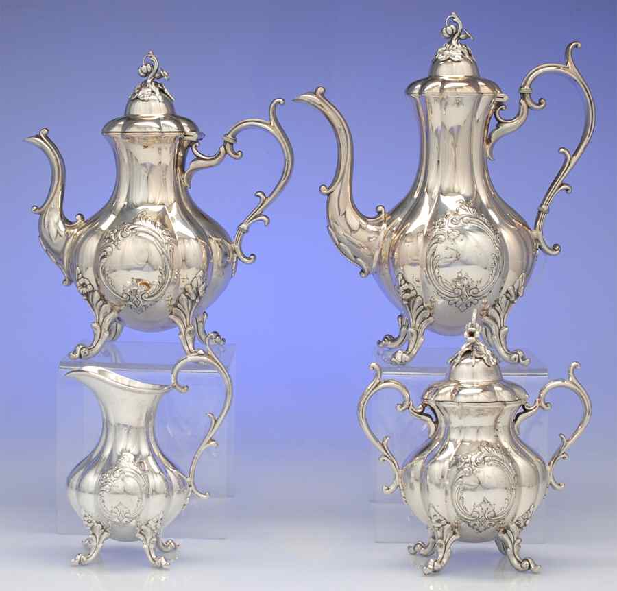 The Winthrop (Shield, Silverplate) (4 Piece) Silverplate Tea Set by Reed & Barton-1