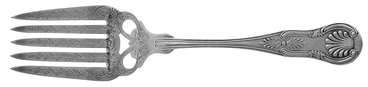 RDS83 (STERLING) Large Solid Bright Fish Serving Fork by Reed & Barton-1