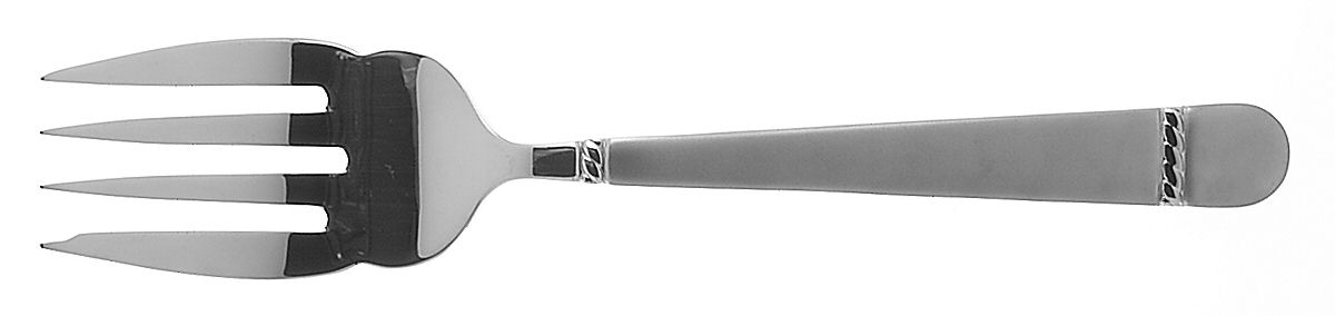 Brighton-Matte (Stainless) Large Solid Cold Meat Serving Fork by Reed & Barton-1