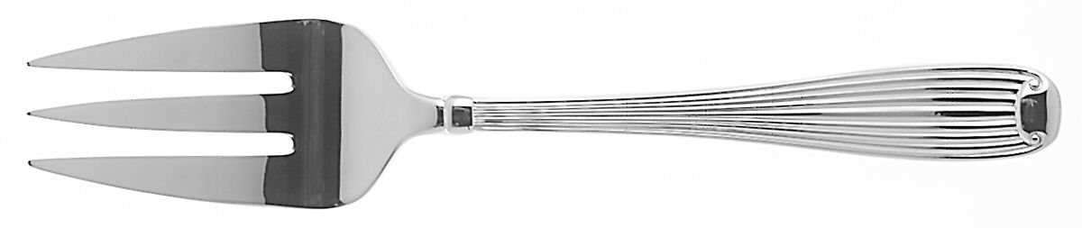 Fluted Scroll Medium Solid Cold Meat Serving Fork by Reed & Barton-1
