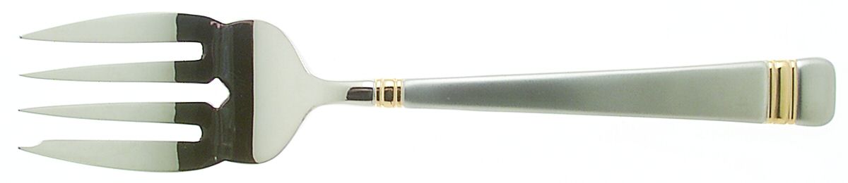 Golden Longwood-Matte Medium Solid Cold Meat Serving Fork by Reed & Barton-1