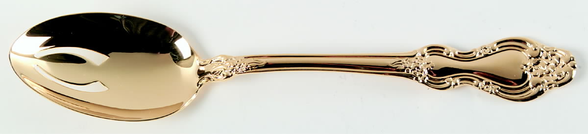 Gold Colonial French Pierced Tablespoon (Serving Spoon) by Reed & Barton-1