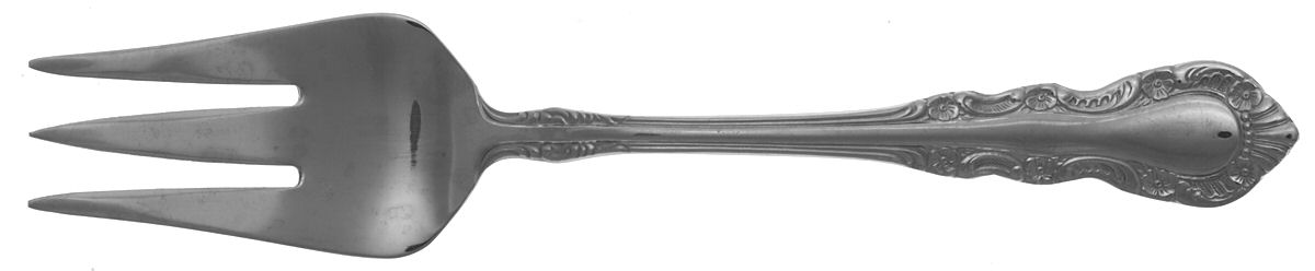 Floral Tiara Medium Solid Cold Meat Serving Fork by Reed & Barton-1