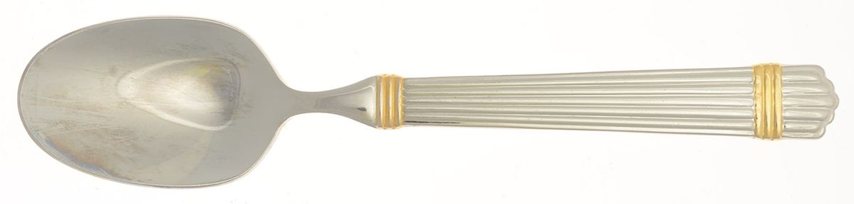 Gold Espirit (Stainless, Gold Acct) Place/Oval Soup Spoon by Roberts & Belk-1