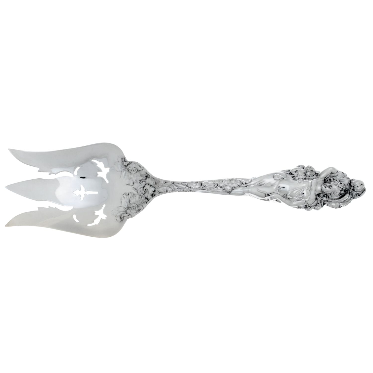 Love Disarmed (Sterling, Newer) Oversize Solid Salad Servng Fork by Reed & Barton-1