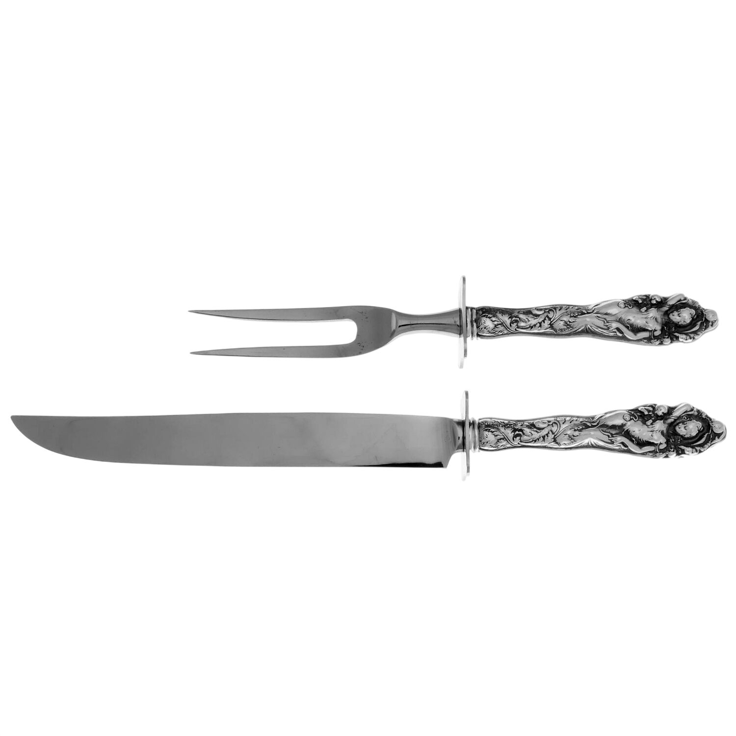 Love Disarmed (Sterling, Newer) Small Stainless Blade 2-Piece Steak Carving Set by Reed & Barton-1