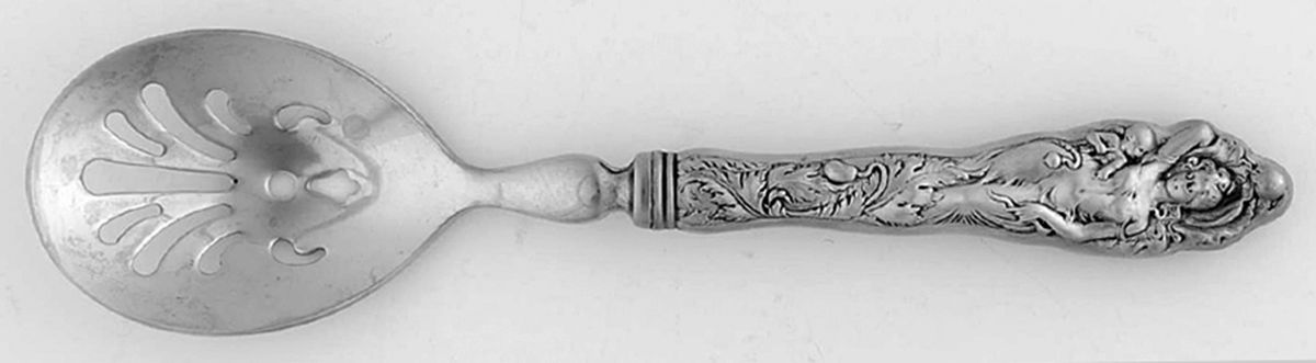 Love Disarmed (Sterling, Newer) Small Pierced Spoon with Stainless Bowl by Reed & Barton-1