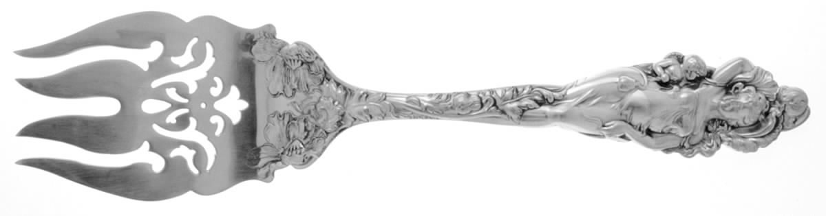 Love Disarmed (Sterling, Newer) Large Solid Cold Meat Serving Fork by Reed & Barton-1