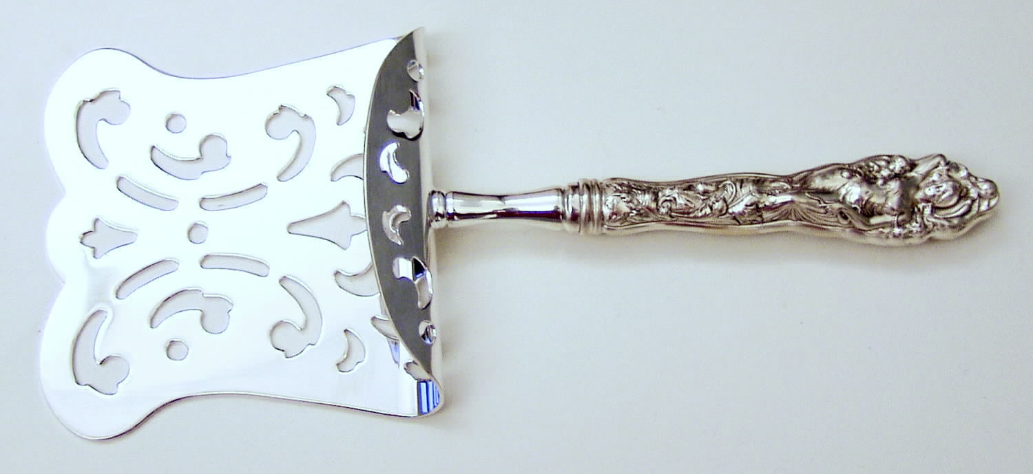 Love Disarmed (Sterling, Newer) Hollow Asparagus Server with Silverplate Hood by Reed & Barton-1