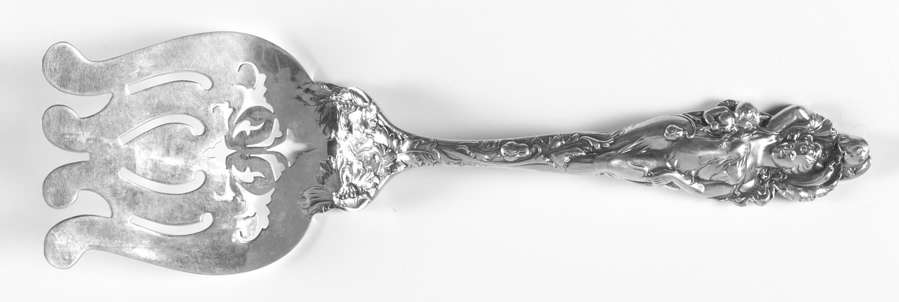 Love Disarmed (Sterling, Newer) Large Solid Asparagus Serving Fork by Reed & Barton-1