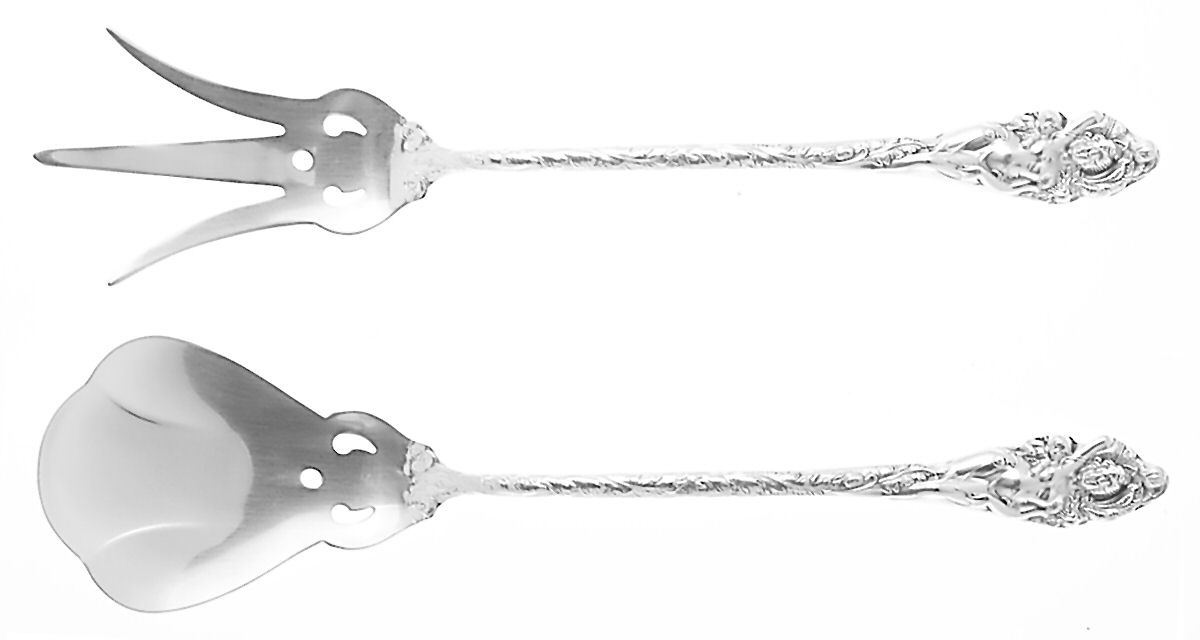 Love Disarmed (Sterling, Newer) 2 Pc Large Lettuce Serving Set by Reed & Barton-1