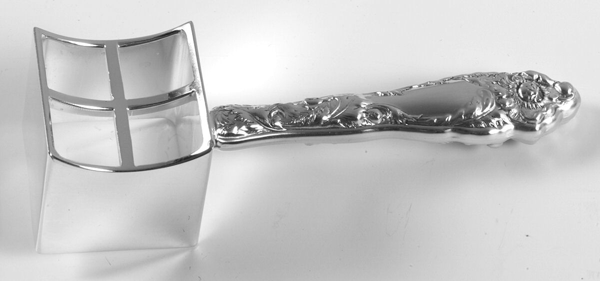 Love Disarmed (Sterling, Newer) Corn Butterer with Silverplate Bowl by Reed & Barton-1