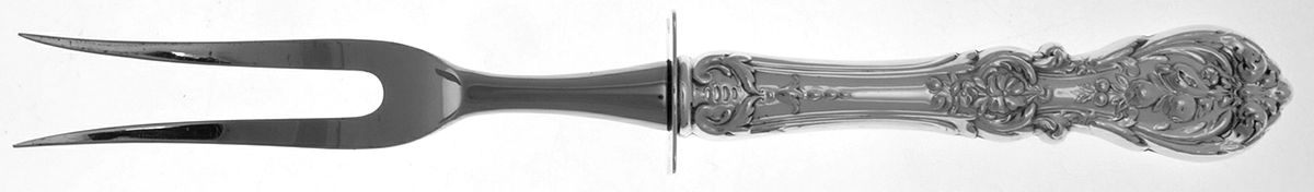 Francis I (Sterling, "Reed & Barton") Lg Carving/Roast Fork-Stn Prong w/Sterling Guard by Reed & Barton-1