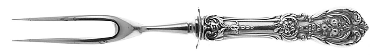 Francis I (Sterling, "Reed & Barton") Small Steak Carving Fork with Stainless Prongs by Reed & Barton-1