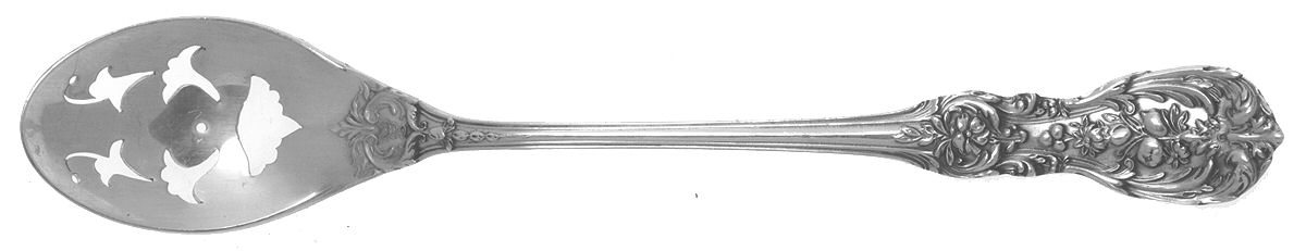 Francis I (Sterling, "Reed & Barton") Pierced Bowl Short Handle Olive Spoon by Reed & Barton-1