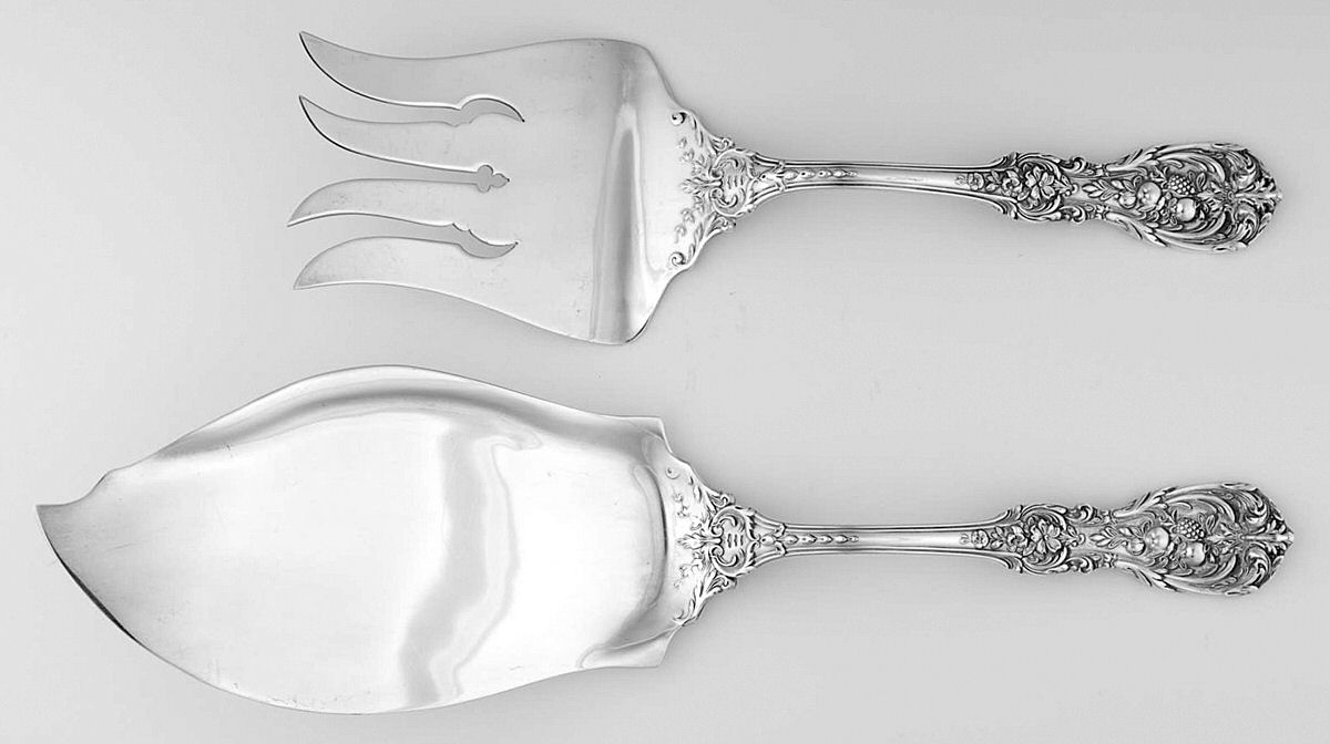 Francis I (Sterling, "Reed & Barton") 2 Piece Large Solid Fish Serving Set by Reed & Barton-1