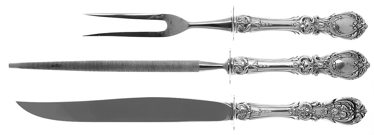 Francis I (Sterling, "Reed & Barton") (3 Pc)Carving Set-Lg Stnbl/Roast w/Sterling Guard by Reed & Barton-1
