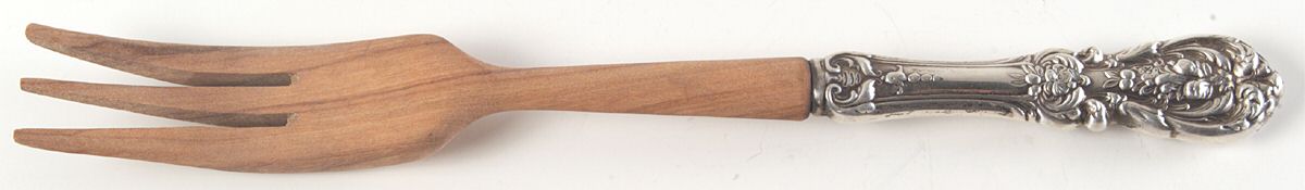 Francis I (Sterling, "Reed & Barton") Salad Serving Fork with Wooden Prongs by Reed & Barton-1