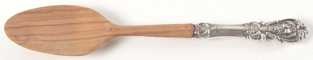 Francis I (Sterling, "Reed & Barton") Salad Serving Spoon with Wooden Bowl by Reed & Barton-1