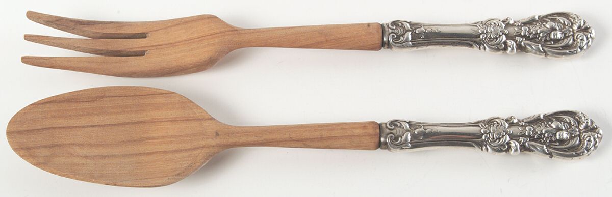 Francis I (Sterling, "Reed & Barton") Wooden Bowl 2-Piece Salad Set by Reed & Barton-1