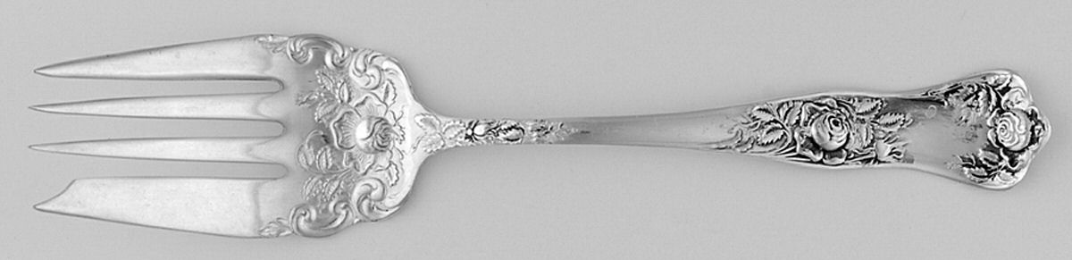 Beauty Rose Small Solid Cold Meat Serving Fork by Royal Plate -1