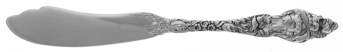 Les Six Fleurs (Sterling) Flat Handle Butter Spreader by Reed & Barton-1