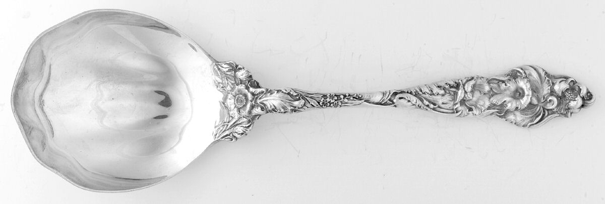 Les Six Fleurs (Sterling) Oversize Solid Salad Serving Spoon by Reed & Barton-1