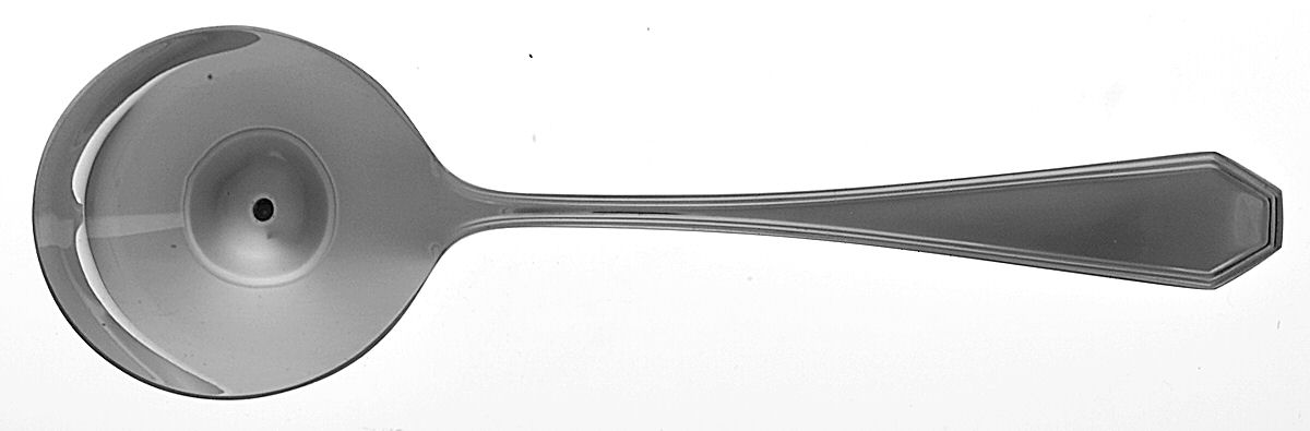 Queen Anne-Plain (Sterling, 1910, No Monos) Round Bowl Soup Spoon (Cream Soup) by Reed & Barton-1