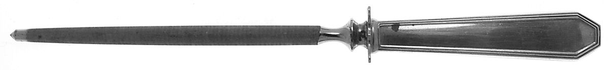 Queen Anne-Plain (Sterling, 1910, No Monos) Small Steel Rod Sharpener Knife by Reed & Barton-1