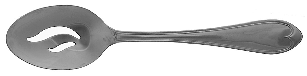 Oval Thread (Stainless) Pierced Tablespoon (Serving Spoon) by Reed & Barton-1