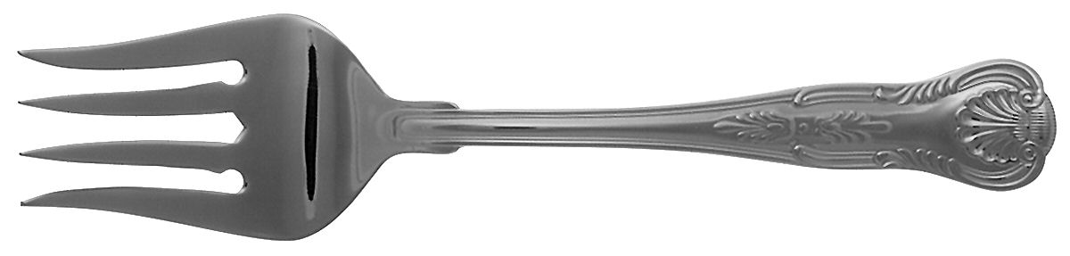 Kings (Stainless, 18-10, Select, China) Medium Solid Cold Meat Serving Fork by Reed & Barton-1