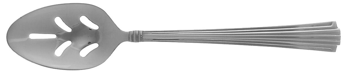 Fluted Elegance (Stainless) Pierced Tablespoon (Serving Spoon) by Reed & Barton-1