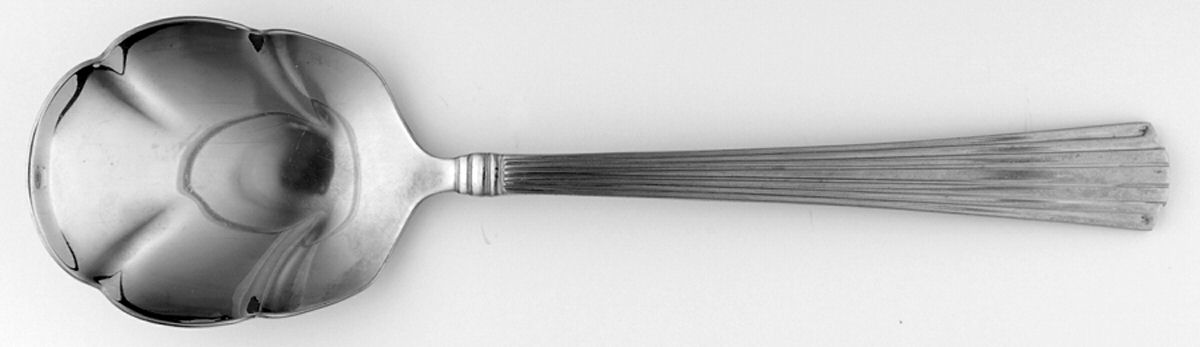 Fluted Elegance (Stainless) Solid Shell Casserole Spoon by Reed & Barton-1