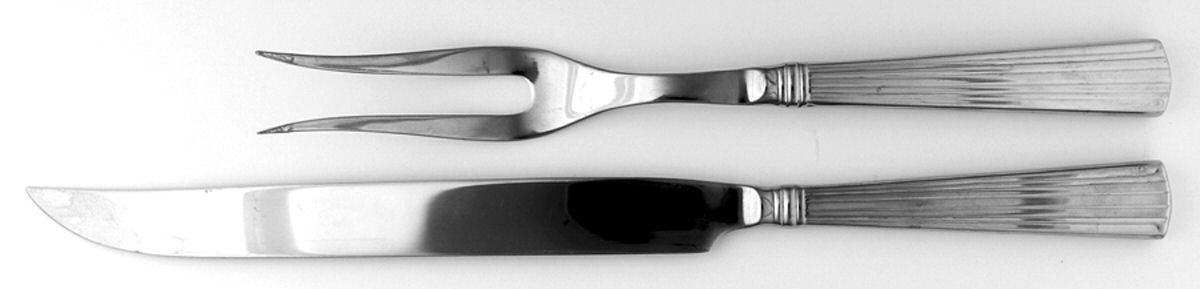 Fluted Elegance (Stainless) Large 2-Piece Roast Carving Set w/Stainless Blade by Reed & Barton-1