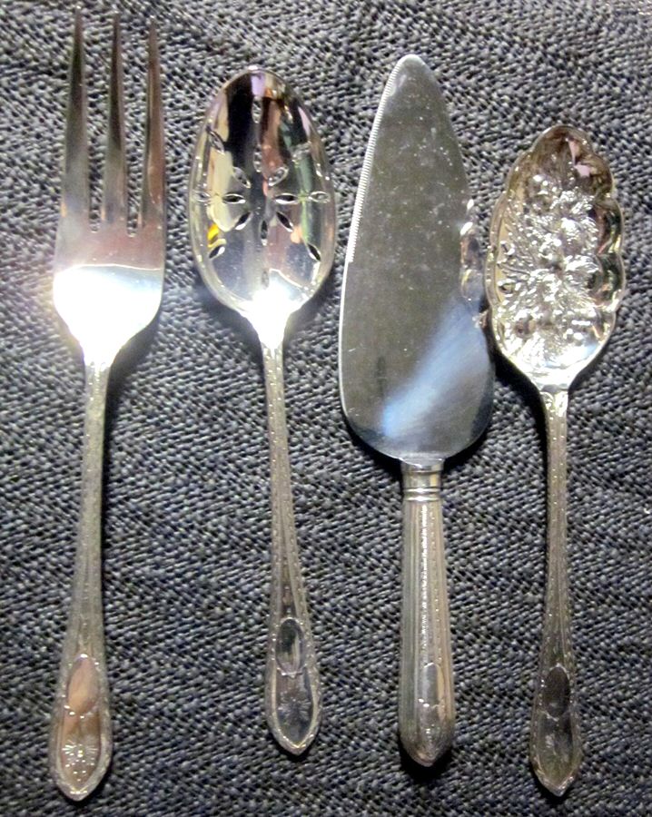 Irish Bright Cut (Silverplate) Large Solid Cold Meat Serving Fork by Roberts & Belk-1