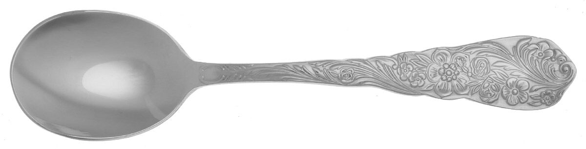 Flora (Stainless) Round Bowl Soup Spoon (Cream Soup) HC by Reed & Barton-1