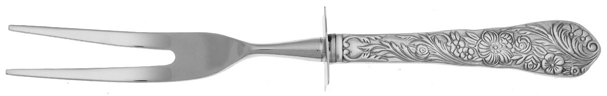 Flora (Stainless) Carving Fork Small with Stainless Prongs HC by Reed & Barton-1