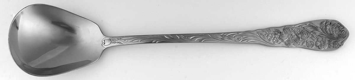 Flora (Stainless) Oversize Solid Salad Serving Spoon by Reed & Barton-1