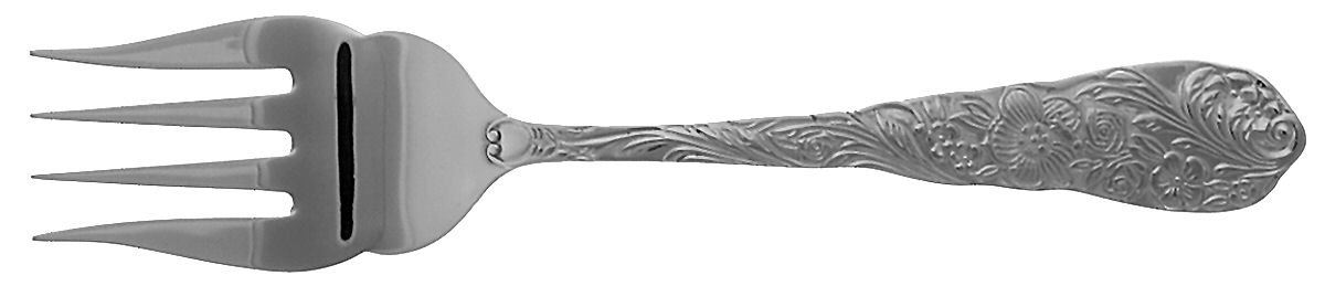 Flora (Stainless) Medium Solid Cold Meat Serving Fork by Reed & Barton-1